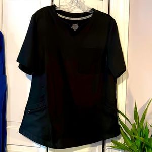 Climate right silky Black scrub Top 7 pocket